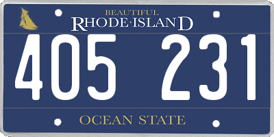 RI license plate 405231