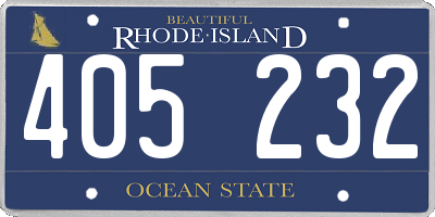 RI license plate 405232