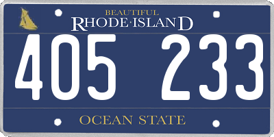 RI license plate 405233