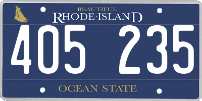 RI license plate 405235
