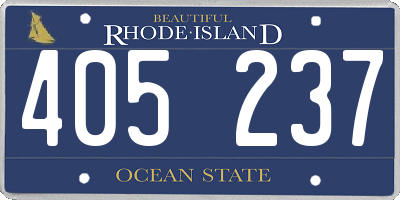 RI license plate 405237