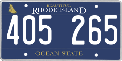 RI license plate 405265