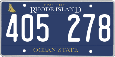 RI license plate 405278