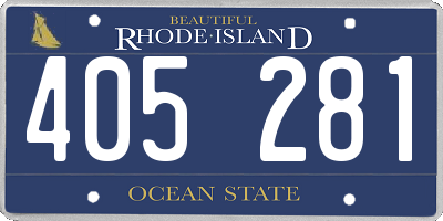 RI license plate 405281