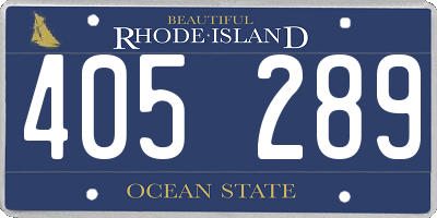 RI license plate 405289