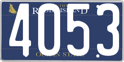 RI license plate 4053