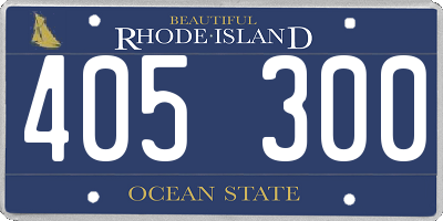 RI license plate 405300