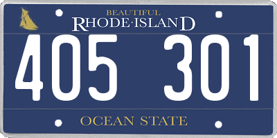 RI license plate 405301