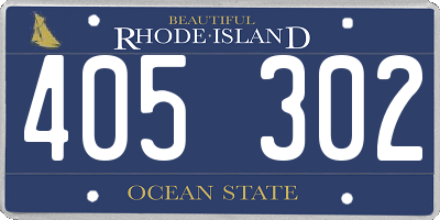 RI license plate 405302