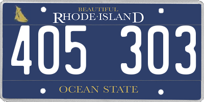 RI license plate 405303