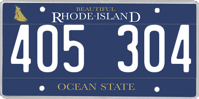 RI license plate 405304