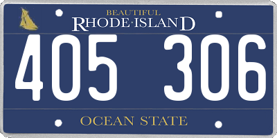 RI license plate 405306