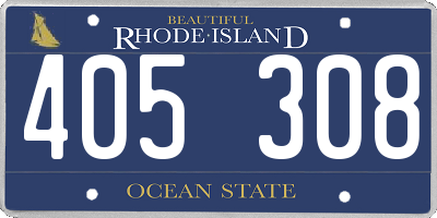 RI license plate 405308