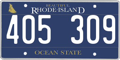 RI license plate 405309