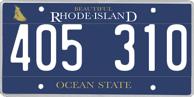 RI license plate 405310