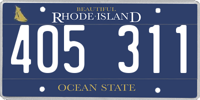 RI license plate 405311