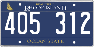 RI license plate 405312