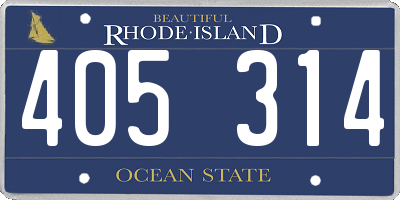 RI license plate 405314