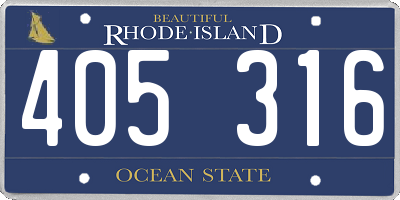 RI license plate 405316