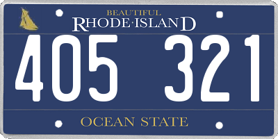 RI license plate 405321