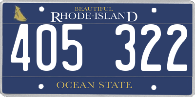 RI license plate 405322