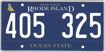 RI license plate 405325
