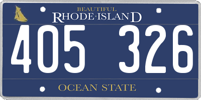 RI license plate 405326