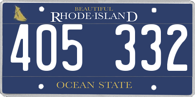 RI license plate 405332