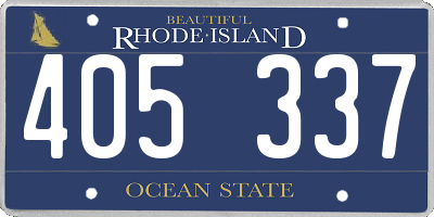 RI license plate 405337