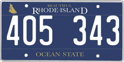 RI license plate 405343
