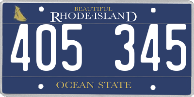 RI license plate 405345