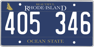 RI license plate 405346