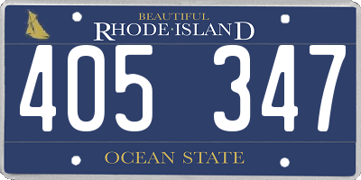 RI license plate 405347