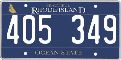RI license plate 405349