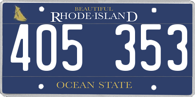 RI license plate 405353