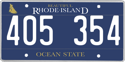 RI license plate 405354