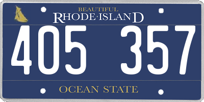 RI license plate 405357
