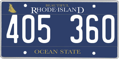 RI license plate 405360