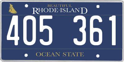 RI license plate 405361