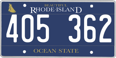 RI license plate 405362