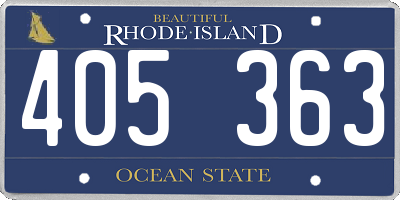 RI license plate 405363