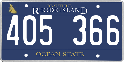 RI license plate 405366