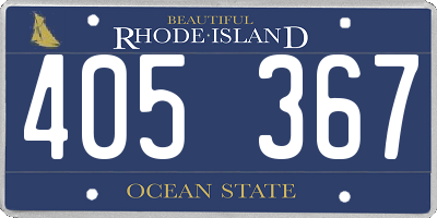 RI license plate 405367
