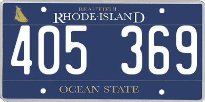 RI license plate 405369