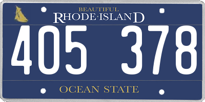 RI license plate 405378