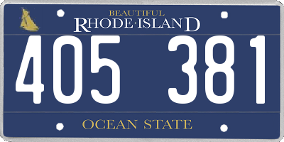 RI license plate 405381