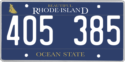 RI license plate 405385