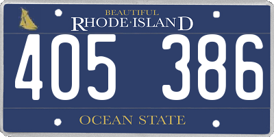RI license plate 405386