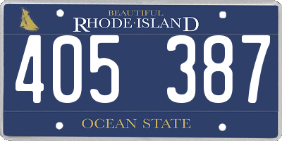 RI license plate 405387