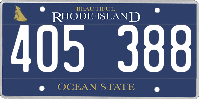 RI license plate 405388